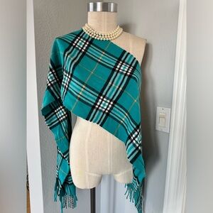 100% Cashmere Tiffany Blue Tartan from Scotland 68”x13”